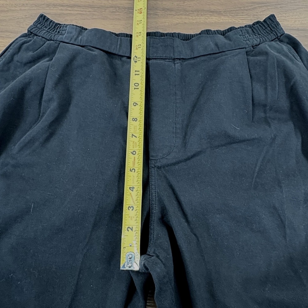COS Black Wide Leg Cropped Pants Elastic Waist Lagenlook Lyocell Cotton‎ Size L - Picture 10 of 13